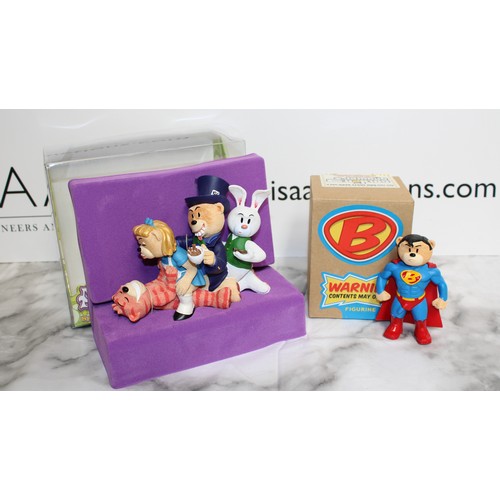 267 - WARNING ADULT CONTENT 2 x Boxed BAD TASTE BEARS By Peter Underhill Inc: Clark (Superman) And Alice's... 