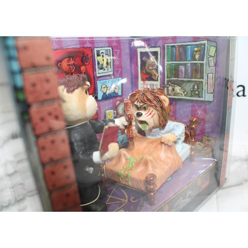 268 - WARNING ADULT CONTENT 2 x Boxed BAD TASTE BEARS By Peter Underhill Inc: 'The Den Of INIQUITY The Bed... 