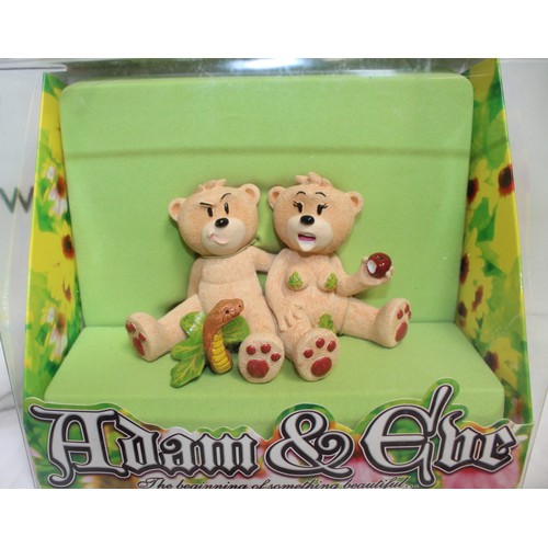 268 - WARNING ADULT CONTENT 2 x Boxed BAD TASTE BEARS By Peter Underhill Inc: 'The Den Of INIQUITY The Bed... 