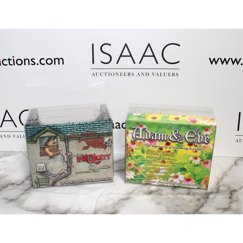 268 - WARNING ADULT CONTENT 2 x Boxed BAD TASTE BEARS By Peter Underhill Inc: 'The Den Of INIQUITY The Bed... 