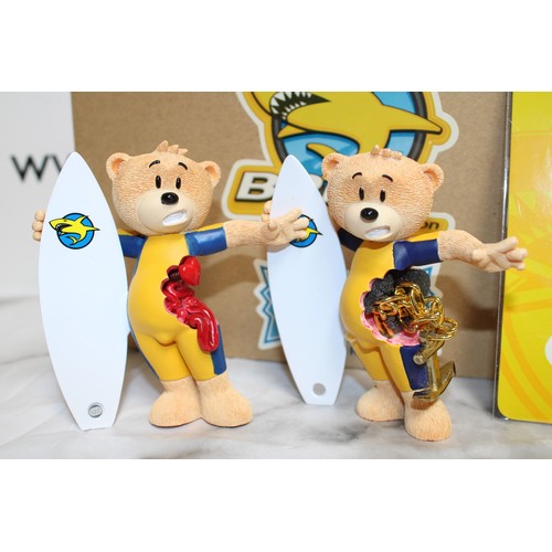270 - WARNING ADULT CONTENT 2 x Boxed BAD TASTE BEARS By Peter Underhill Inc: CIRQUE Du FREAK Jean Michel ... 