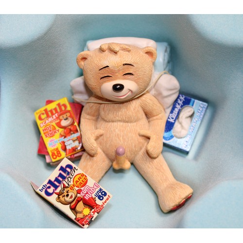 271 - WARNING ADULT CONTENT 2 x Boxed BAD TASTE BEARS By Peter Underhill Inc: Master Bates And Club Sandwi... 