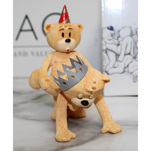 274 - WARNING ADULT CONTENT 2 x Boxed BAD TASTE BEARS By Peter Underhill Inc: Rum & Cola And Brandy & Suga... 