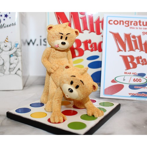 276 - WARNING ADULT CONTENT 2 x Boxed -BAD TASTE BEARS- By Peter Underhill Inc: Milton & Bradley Limited E... 