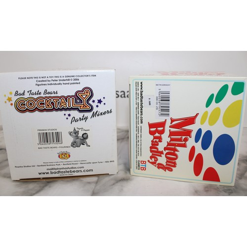 276 - WARNING ADULT CONTENT 2 x Boxed -BAD TASTE BEARS- By Peter Underhill Inc: Milton & Bradley Limited E... 