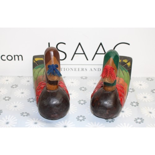 300 - Two Decorative Hand Painted Carved Ducks (Decoy Ducks) Length 23cm