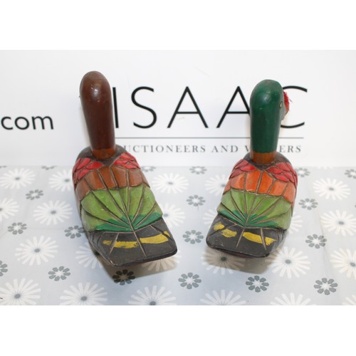 300 - Two Decorative Hand Painted Carved Ducks (Decoy Ducks) Length 23cm