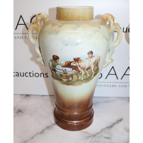 280 - Two Vintage Hand Painted Vases Tallest Height-34.5cm
Please See Pictures As Damage/Repair Shown
COLL... 
