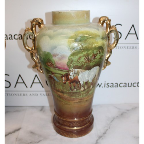 280 - Two Vintage Hand Painted Vases Tallest Height-34.5cm
Please See Pictures As Damage/Repair Shown
COLL... 