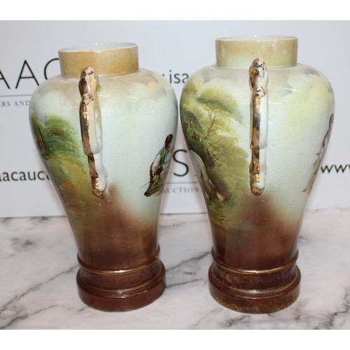 280 - Two Vintage Hand Painted Vases Tallest Height-34.5cm
Please See Pictures As Damage/Repair Shown
COLL... 