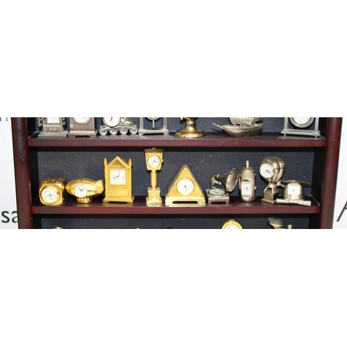 The Miniature Clock Collection Exquisite Metal Clocks, On Two Wooden ...