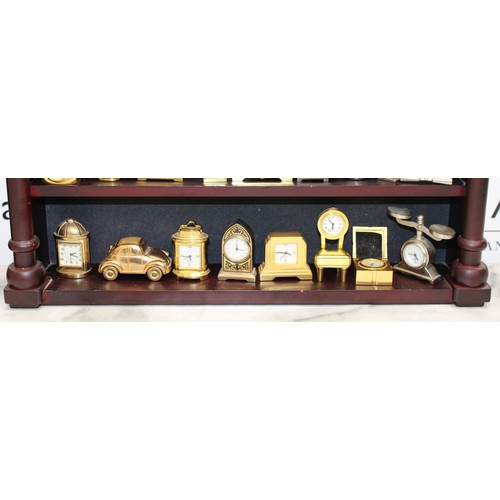 The Miniature Clock Collection Exquisite Metal Clocks, On Two Wooden ...