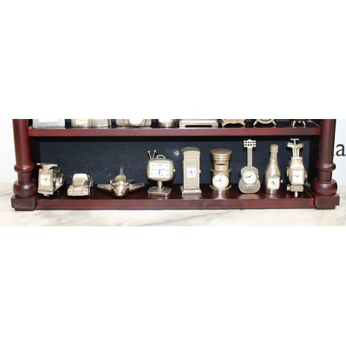 The Miniature Clock Collection Exquisite Metal Clocks, On Two Wooden ...