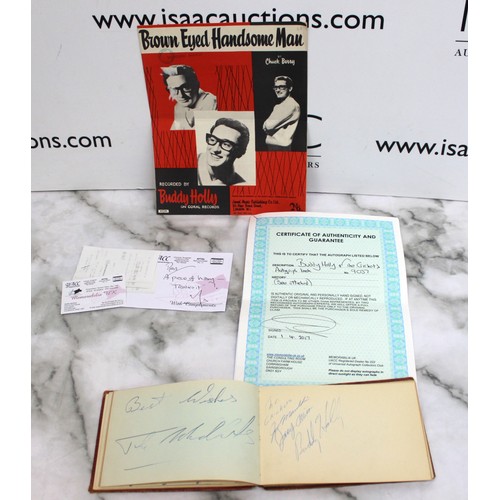 311 - A Collectable Rare Autograph Of Buddy Holly With A Certificate Of Authenticity In: Sheet Music To A ... 