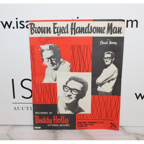 311 - A Collectable Rare Autograph Of Buddy Holly With A Certificate Of Authenticity In: Sheet Music To A ... 