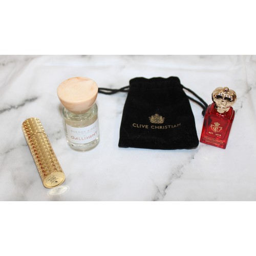 94 - 3 x Perfumes 1. 10ml Crown Collection CLIVE CHRISTIAN/UNISEX -With A Pouch 2. 36ml BUENOS AIRES Eau ... 