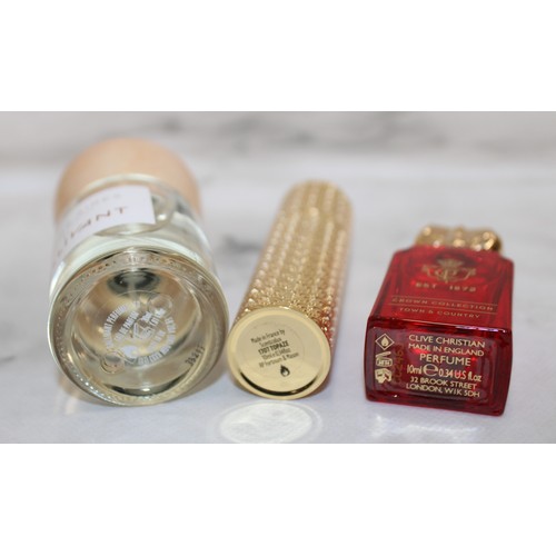 94 - 3 x Perfumes 1. 10ml Crown Collection CLIVE CHRISTIAN/UNISEX -With A Pouch 2. 36ml BUENOS AIRES Eau ... 