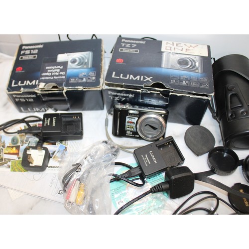 191 - A Selection Of Boxed/Cased Cameras/Lenses/Video Camera Etc As Seen Untested