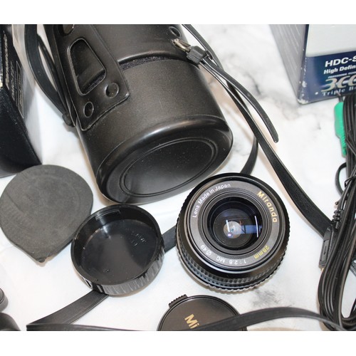 191 - A Selection Of Boxed/Cased Cameras/Lenses/Video Camera Etc As Seen Untested