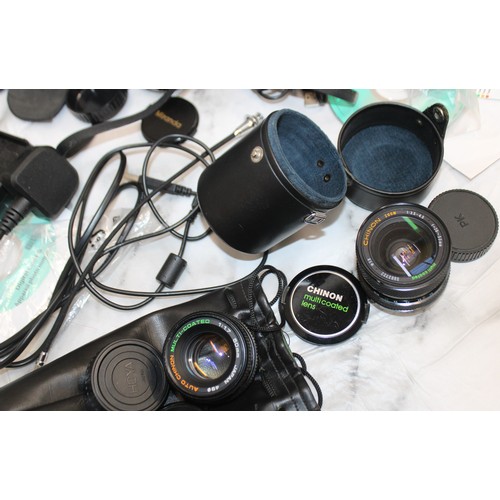191 - A Selection Of Boxed/Cased Cameras/Lenses/Video Camera Etc As Seen Untested