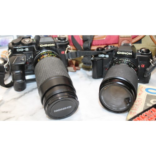 191 - A Selection Of Boxed/Cased Cameras/Lenses/Video Camera Etc As Seen Untested