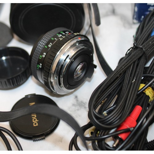 191 - A Selection Of Boxed/Cased Cameras/Lenses/Video Camera Etc As Seen Untested