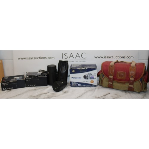 191 - A Selection Of Boxed/Cased Cameras/Lenses/Video Camera Etc As Seen Untested