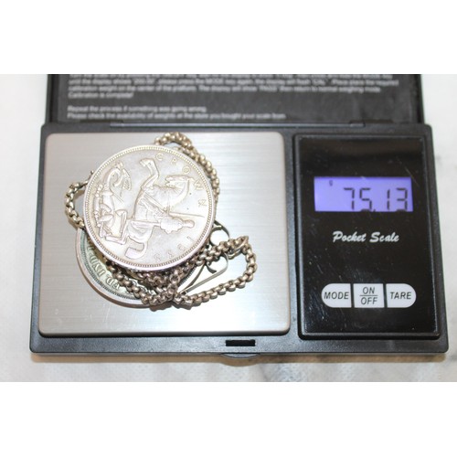 Two 1935 George Silver Crowns One On A Stamped Silver Mount & Stamped ...