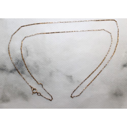 Stamped 9k Gold Fine Rectangular Link Necklace Total Weight-0.87g L ...