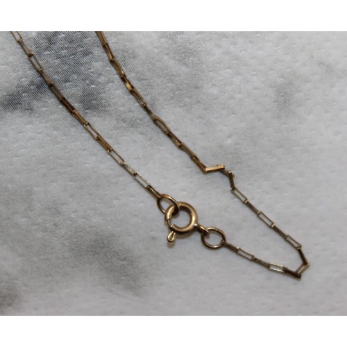 Stamped 9k Gold Fine Rectangular Link Necklace Total Weight-0.87g L ...