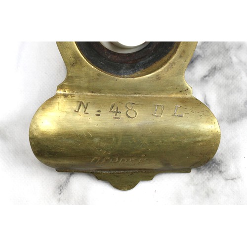 100 - 2 x Brass Inkwells One With A Decorative Detail Height Of Tallest 6cm