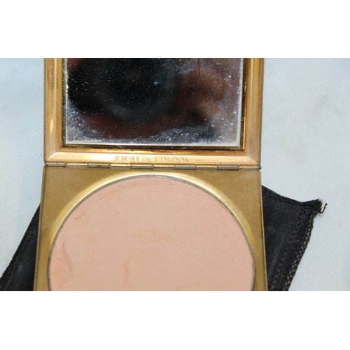 105 - Mixed Items Inc- Decorative Wooden Box, Vintage Kigu London Mother Of Pearl Vanity Compact With Powd... 