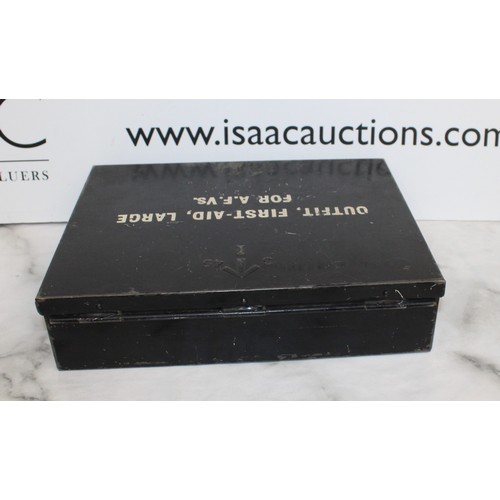 240 - British Army OUTFIT, FIRST-AID, LARGE FORA.F.Vs. Tin Box 27cm x 21cm x 6.5cm
