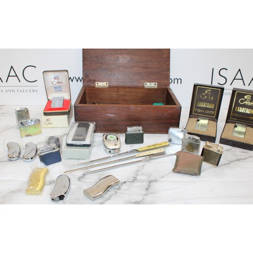 108 - A Box Containing, Lighters, Pocket Knives And Letter Openers AS Found All Untested
