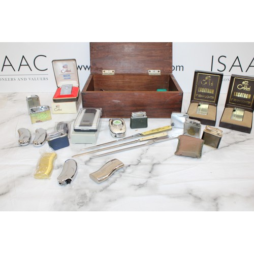 108 - A Box Containing, Lighters, Pocket Knives And Letter Openers AS Found All Untested