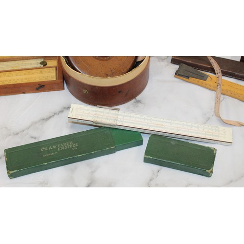 109 - Selection Of Items Inc- Vintage Leather Cased Tape Measure Made By John Rabone & Sons In Birmingham/... 
