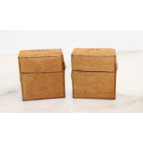 113 - A Collectable Antique Victorian Vesta Case And Travelling Ink Well H: 4.5cm