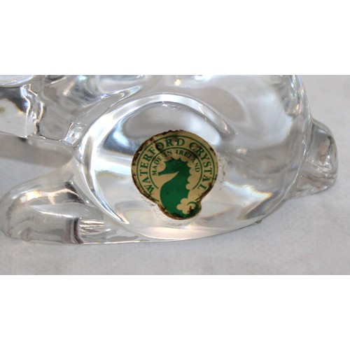 63 - Six Waterford Crystal Items Inc-
Oval Clock Seems To Be Working Length-16.5cm
Cat Looking Down Heigh... 