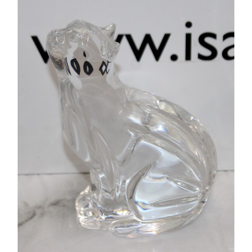 63 - Six Waterford Crystal Items Inc-
Oval Clock Seems To Be Working Length-16.5cm
Cat Looking Down Heigh... 