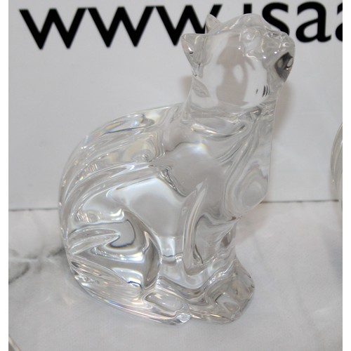 63 - Six Waterford Crystal Items Inc-
Oval Clock Seems To Be Working Length-16.5cm
Cat Looking Down Heigh... 