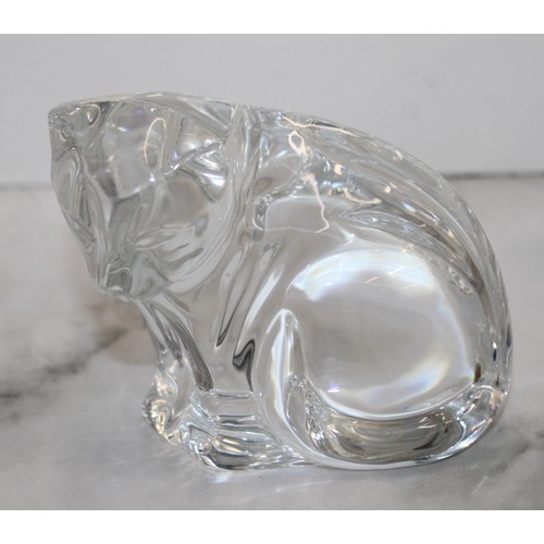 63 - Six Waterford Crystal Items Inc-
Oval Clock Seems To Be Working Length-16.5cm
Cat Looking Down Heigh... 