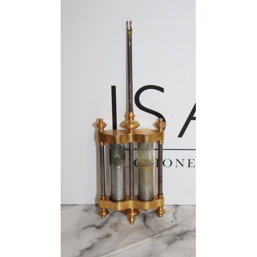 198 - Ansonia Crystal Regulator Mantel Clock Brass Case With Beveled Glass Panels On All Four Sides With V... 
