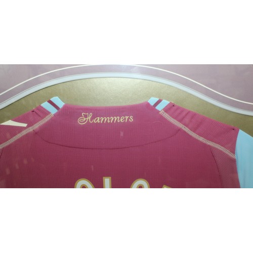76 - Framed Signed West Ham United Nolan Shirt, Size 76.5cm x 95cm COLLECTION ONLY