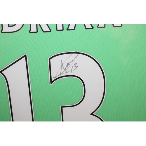 77 - Framed Signed West Ham United ADRIAN Shirt No 13, Farewell To The Boleyn 2015-2016 Season Size 71cm ... 