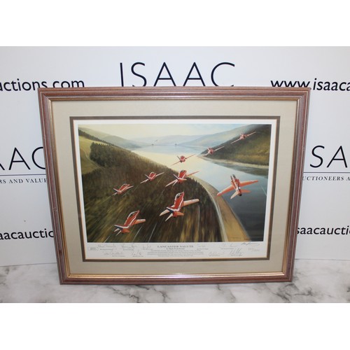 79 - Framed AERLINES PRINT No 8 LANCASTER SALUTE By Mark Postlethwaite & Signed By Him 257/1000 The 1993 ... 