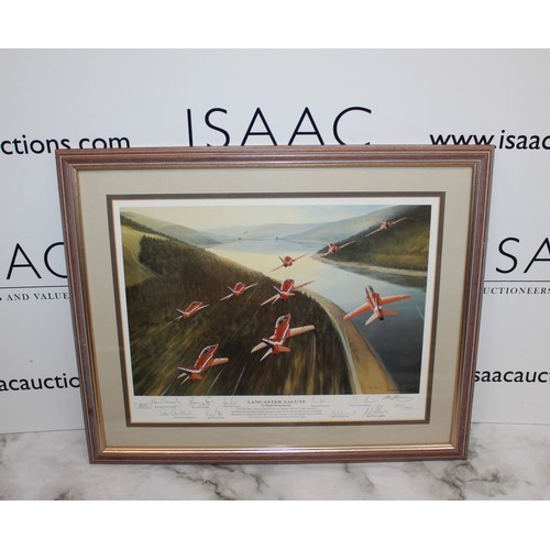 79 - Framed AERLINES PRINT No 8 LANCASTER SALUTE By Mark Postlethwaite & Signed By Him 257/1000 The 1993 ... 