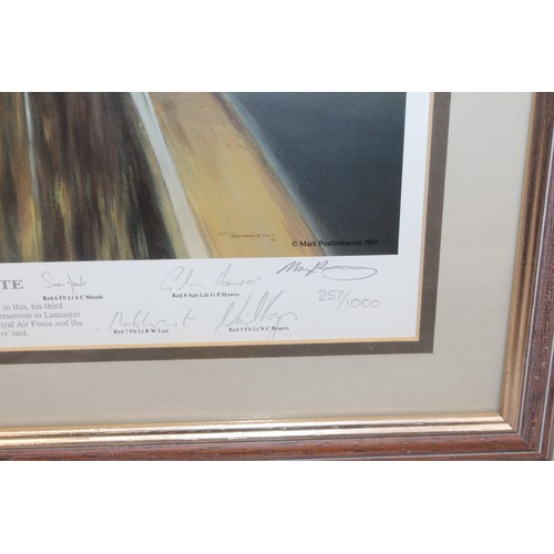 79 - Framed AERLINES PRINT No 8 LANCASTER SALUTE By Mark Postlethwaite & Signed By Him 257/1000 The 1993 ... 