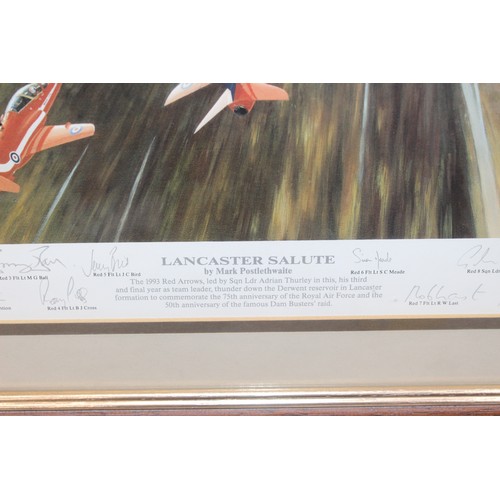 79 - Framed AERLINES PRINT No 8 LANCASTER SALUTE By Mark Postlethwaite & Signed By Him 257/1000 The 1993 ... 