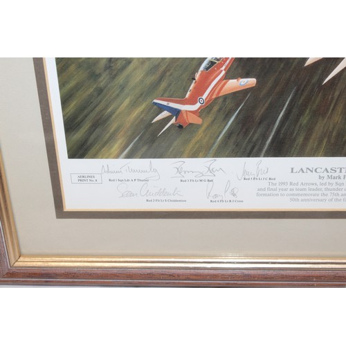 79 - Framed AERLINES PRINT No 8 LANCASTER SALUTE By Mark Postlethwaite & Signed By Him 257/1000 The 1993 ... 