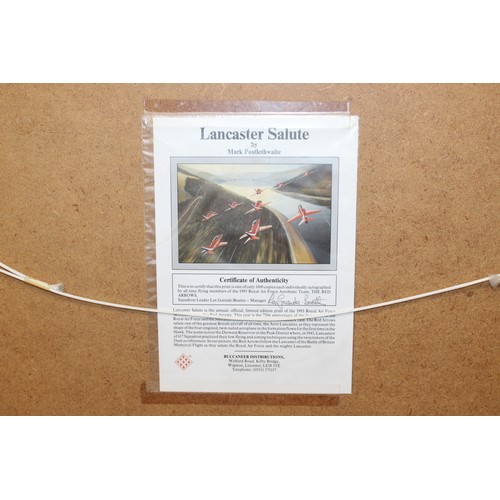 79 - Framed AERLINES PRINT No 8 LANCASTER SALUTE By Mark Postlethwaite & Signed By Him 257/1000 The 1993 ... 